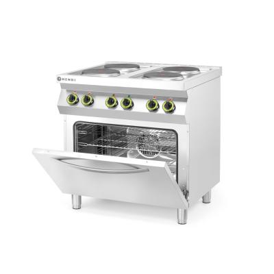 Elektrický vařič Kitchen Line – 4 plotýnky s konvektomatem GN 1/1 , HENDI, Kitchen Line, GN 1/1, 400V/13400W, 800x700x(H)900mm …